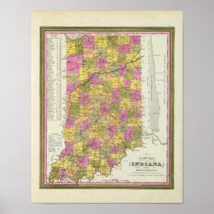 Poster Nouvelle Carte De Indiana 2