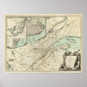 Poster Nouvelle carte de la province du Québec