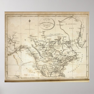 Poster Nouvelle carte de l'Amérique du Nord