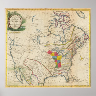 Poster Nouvelle carte de l'Amérique du Nord