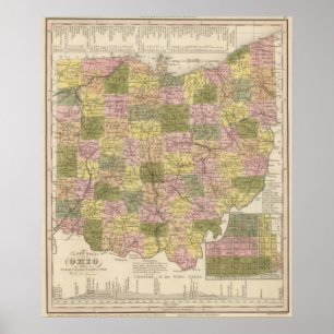 Poster Nouvelle Carte De L'Ohio