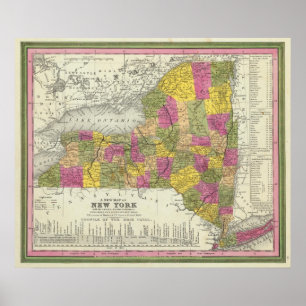 Poster Nouvelle Carte De New York 2