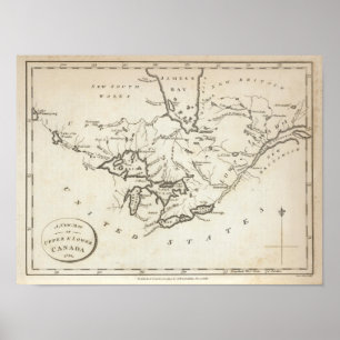 Poster Nouvelle carte du Haut-Canada et du Bas-Canada