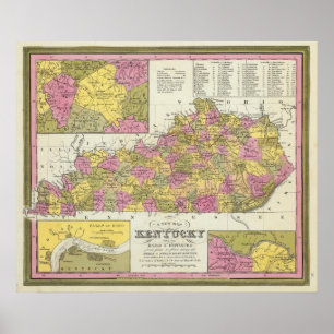 Poster Nouvelle Carte Du Kentucky