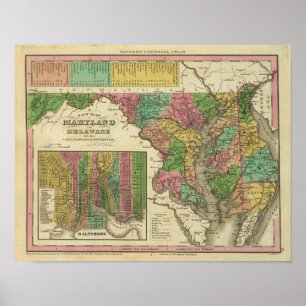 Poster Nouvelle carte du Maryland et du Delaware 2