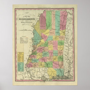 Poster Nouvelle carte du Mississippi