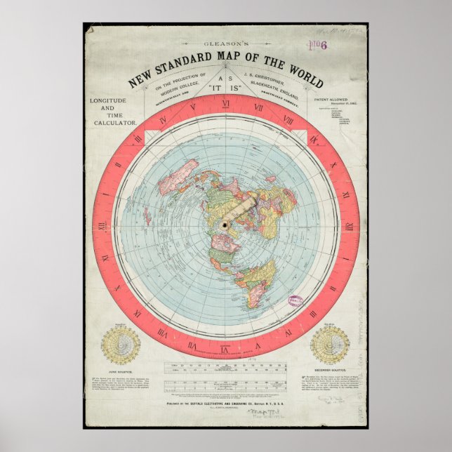 Poster Nouvelle carte vintage du monde (Devant)
