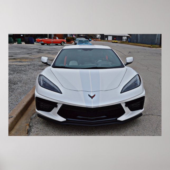 Poster Nouvelle Corvette Blanche Voiture Ghost Racing Str (Devant)