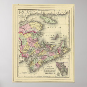 Poster Nouvelle-Écosse, Nouveau-Brunswick, Pr Edward's Id