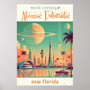 Poster Nouvelle Floride Futuriste Atomique
