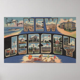 Poster Nouvelle lettre ScenesNew Jersey de JerseyLarge