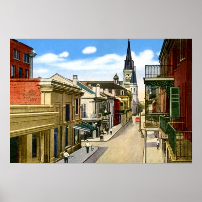 Poster Nouvelle-Orléans Louisiane Chartres Street French  (Devant)