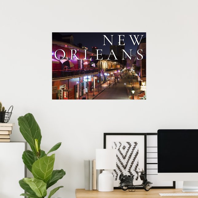 Poster Nouvelle-Orléans, Louisiane | Le Quartier Français (Bureau à domicile)