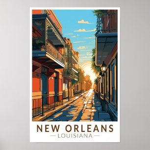 Poster Nouvelle-Orléans Louisiane Quartier Français Voyag