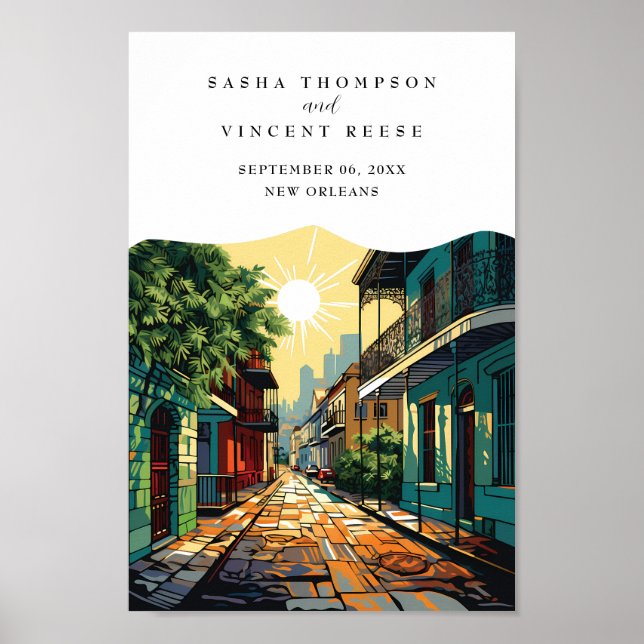 Poster Nouvelle-Orléans Louisiane Retro (Devant)