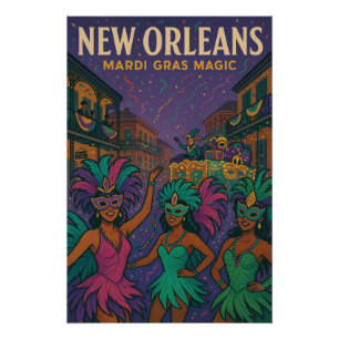 Poster Nouvelle-Orléans - Mardi Gras Magic
