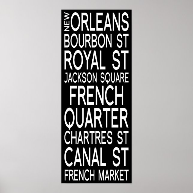 Poster Nouvelle-Orléans | Typographie (Devant)