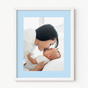 Poster Nouvelle photo de bébé garçon bleu pâle