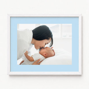 Poster Nouvelle photo de bébé garçon bleu pâle