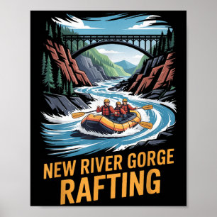 Poster Nouvelle rivière Gorge Rafting Whitewater Kayak Ou