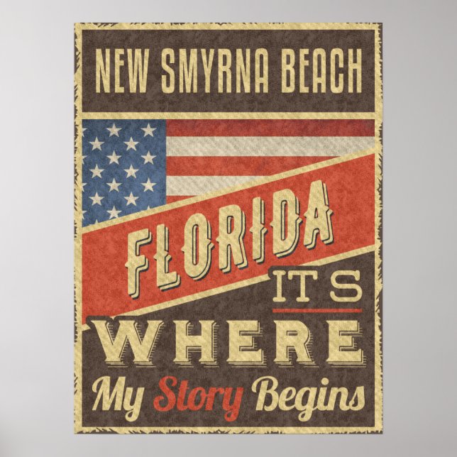Poster Nouvelle Smyrna Beach Floride (Devant)