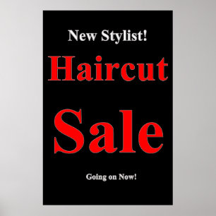 Poster Nouvelle Styliste Haircut Vente Beauté Salon Poste