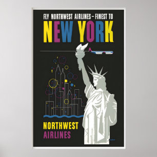 Poster Nouvelle York Américaine États-Unis Voyage Vintage