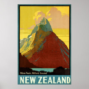 Poster Nouvelle-Zélande ~ Miter Peak Canvas.