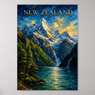 Poster Nouvelle-Zélande : Souvenir d'art serein de Milfor