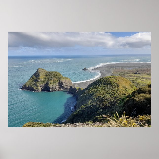 Poster Nouvelle-Zélande Whatipu Seasasview Omanawanui Tra (Devant)