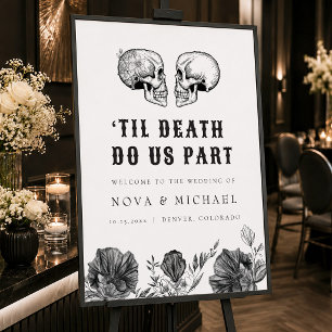 Poster NOVA Floral Gothique Crâne Jusqu'à la Mort Mariage