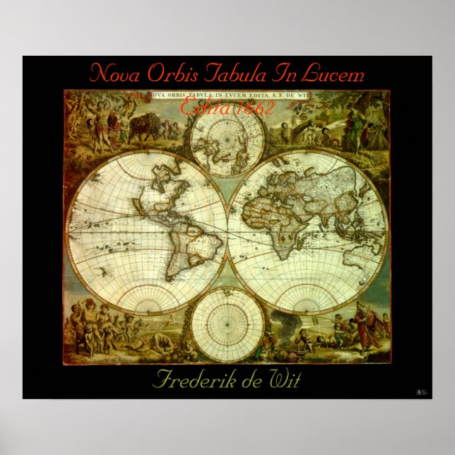 POSTER NOVA ORBIS TABULA À LUCEM EDITA 1662 (Devant)