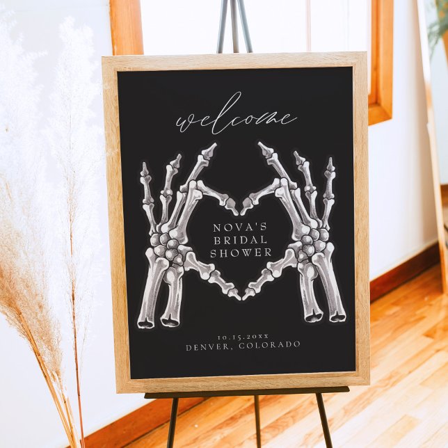Poster NOVA Skeleton Heart Hands Mariage Shower de bienve (Créateur téléchargé)