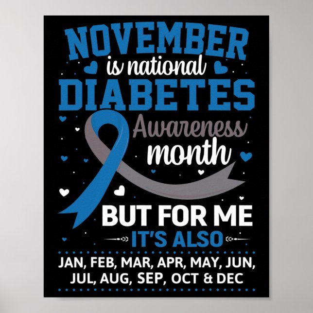 Poster Novembre Est Le Mois De Sensibilisation Au Diabète (Devant)