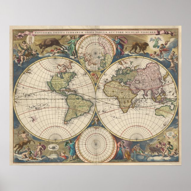 Poster Novissima Totius Terrarum Orbis (Devant)