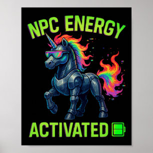 Poster Npc Énergie Activée Drôle Esthétique Gamer Rgb Pix