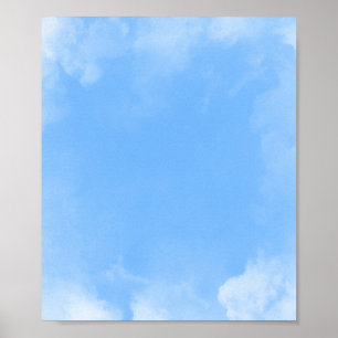 Poster Nuage blanc sur l'arrière - plan bleu ciel
