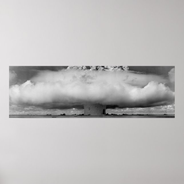 Poster Nuage de champignon d'une explosion atomique (Devant)