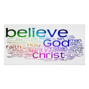Poster Nuage de mots chrétiens