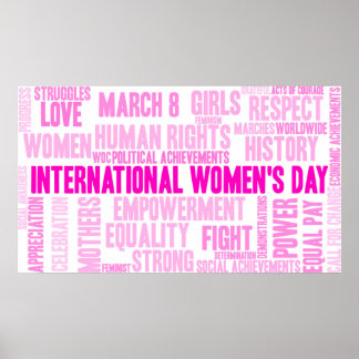 Poster Nuage de mots de la Journée internationale de la f