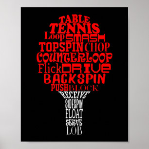 Poster Nuage de mots de tennis de table