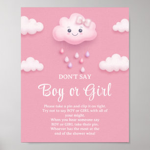 Poster Nuage neuf ciel rose Ne dites pas de jeu de garçon