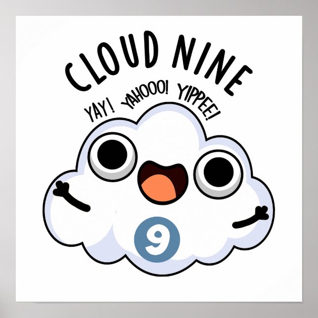 Poster Nuage Neuf Funky Météo Pun (Devant)
