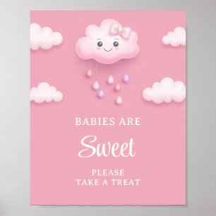 Poster Nuage rose pastel doux neuf filles bébés sont doux