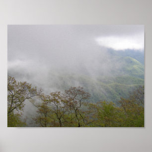 Poster Nuages au milieu des montagnes Blue Ridge, NC