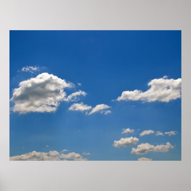 Poster Nuages blancs sur ciel bleu (Devant)