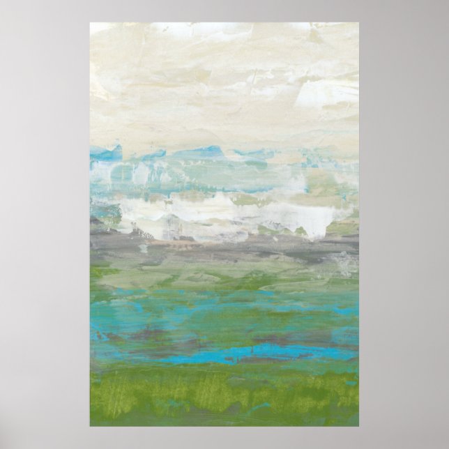 Poster Nuages Blancs Surplombant Un Beau Paysage (Devant)