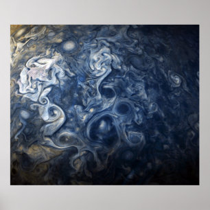 Poster Nuages bleus de tourbillonnement de came de