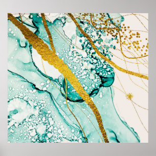 Poster Nuages d'art Abstraits : Encre translucide