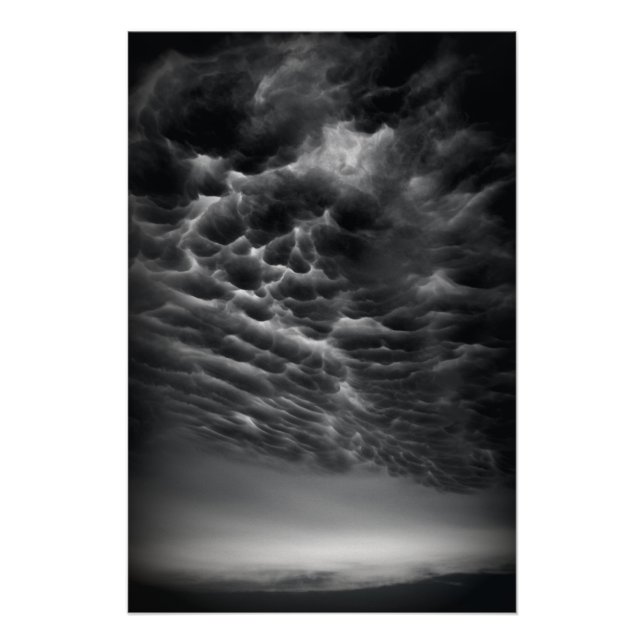 Poster Nuages de bulles devant une tornade (Devant)